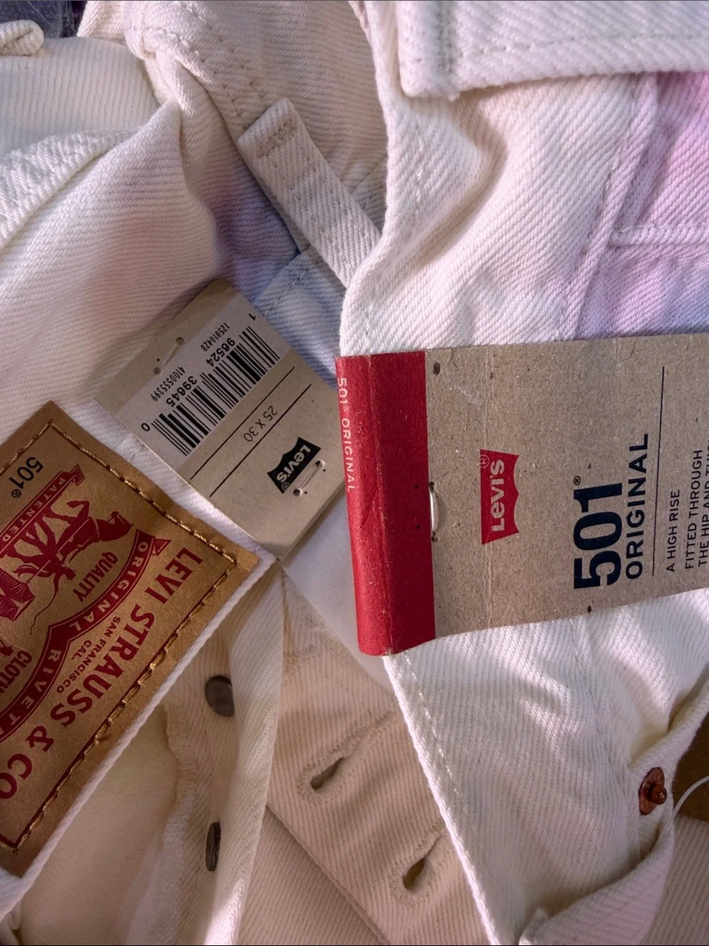 NWT Levi's 501‎ Original Fit White Tie Dye Straight Leg Jeans Various Sizes